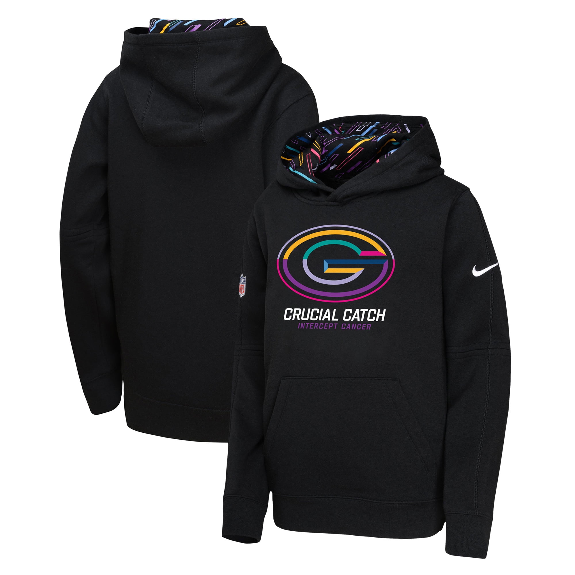 Youth Nike Black Green Bay Packers 2024 NFL Crucial Catch Pullover Hoodie Walmart