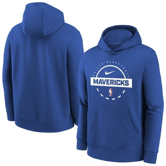 Youth Nike Blue Dallas Mavericks 2025/26 Club Fleece Practice Hoodie