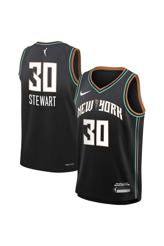 Youth Nike Breanna Stewart Black New York Liberty 2023 Rebel Edition Victory Player Jersey