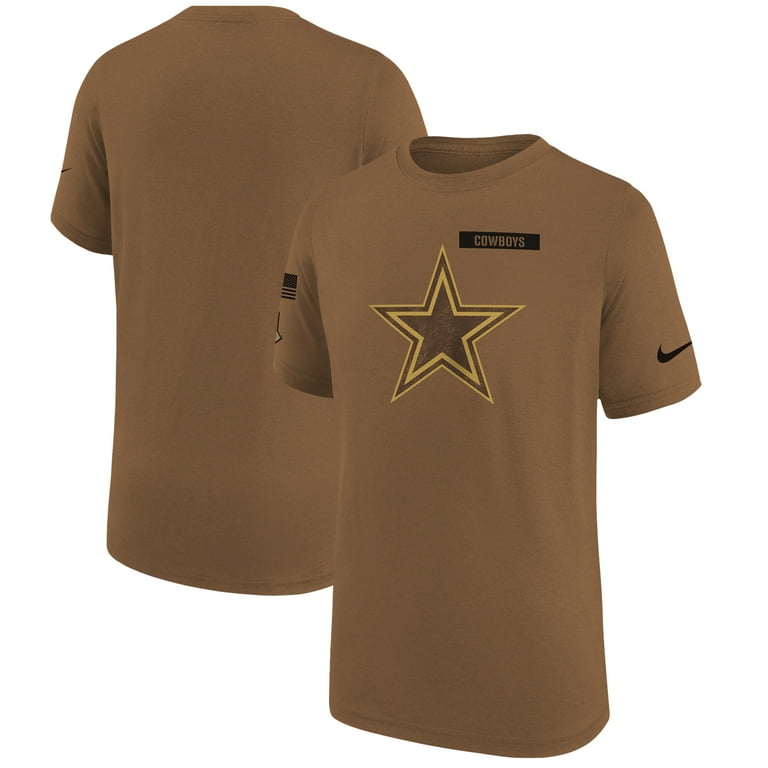 Women s Nike Brown Dallas Cowboys 2023 Salute to Service Legend T Shirt Walmart