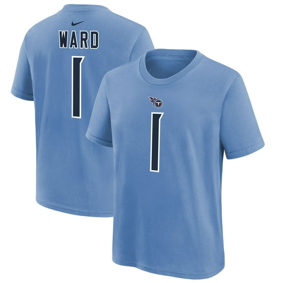 Youth Nike Cam Ward Navy Tennessee Titans 2025 NFL Draft First Round Pick Name & Number T-Shirt