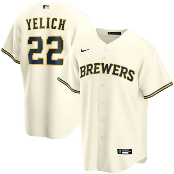 Youth Nike Christian Yelich Cream Milwaukee Brewers Home Replica Player Jersey
