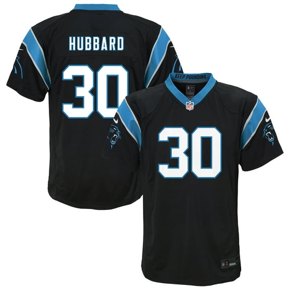 Youth Nike Chuba Hubbard Black Carolina Panthers Team Game Jersey