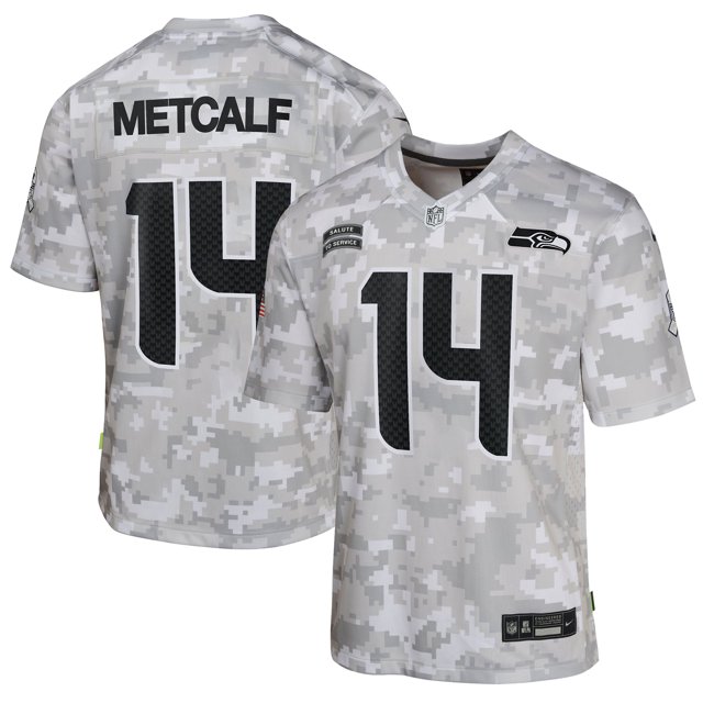 Youth Nike DK Metcalf Arctic Camo Seattle Seahawks 2024 Salute to