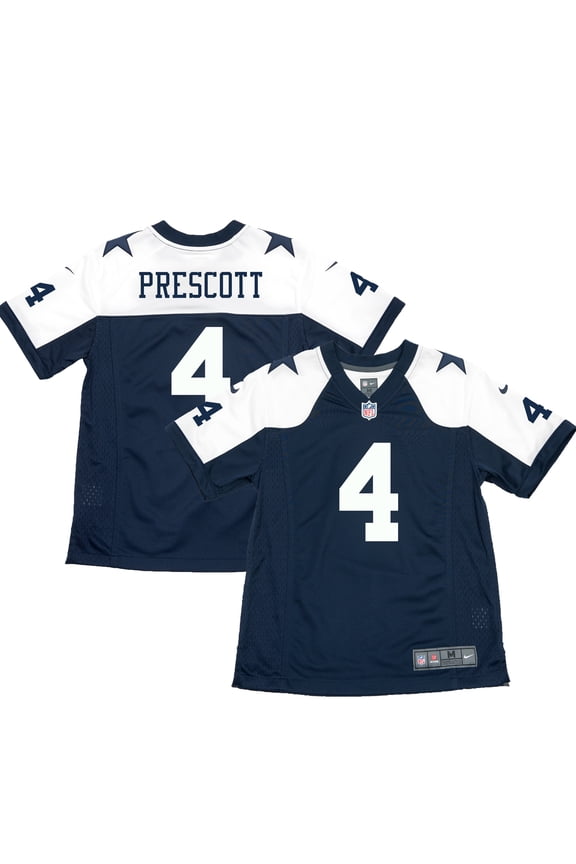 Youth Nike Dak Prescott Navy Dallas Cowboys Throwback Game Jersey