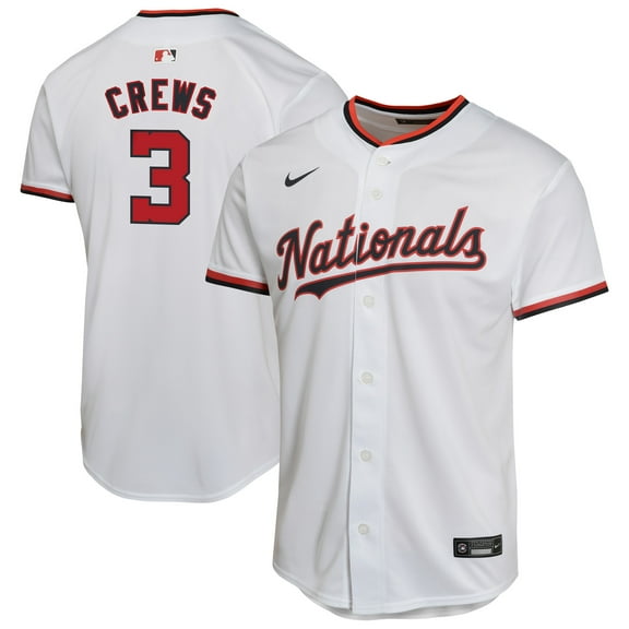 Youth-Nike Dylan Crews White Washington Nationals Alternate Game Player Jersey