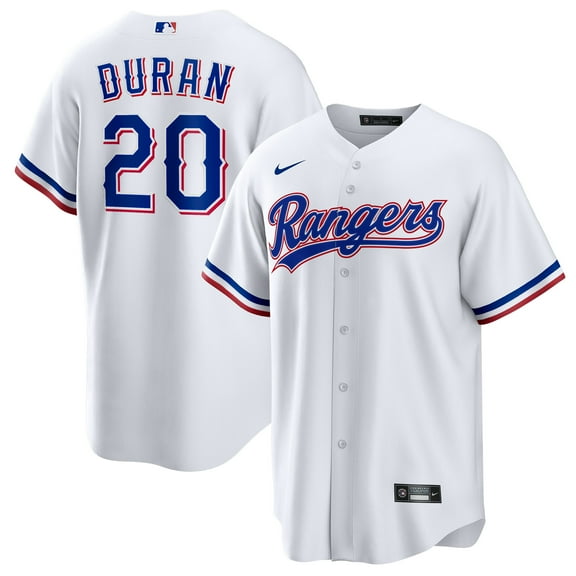 Youth Nike Ezequiel Duran White Texas Rangers Home Replica Jersey