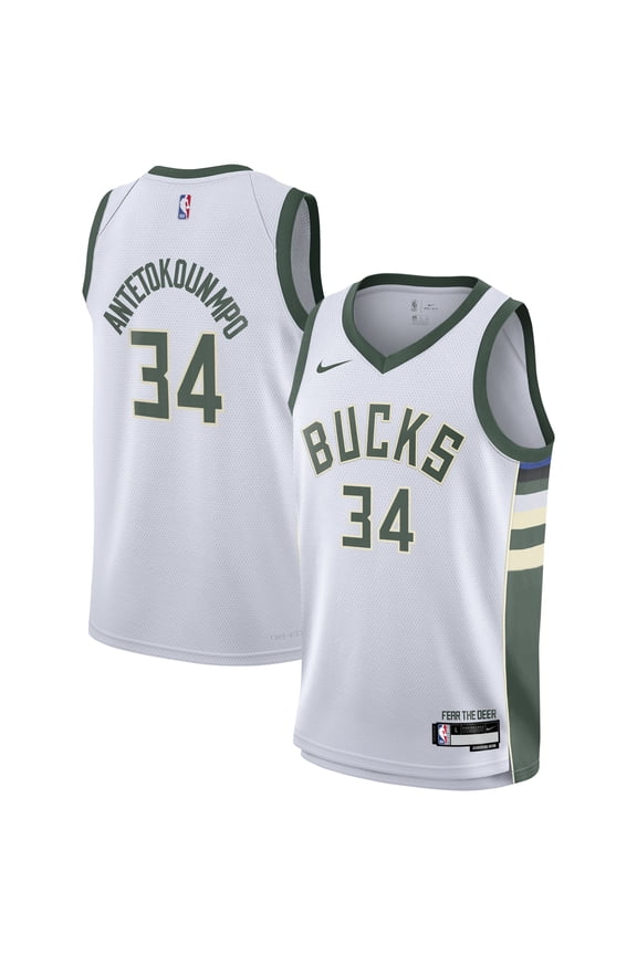 Youth Nike Giannis Antetokounmpo White Milwaukee Bucks Swingman Jersey - Association Edition
