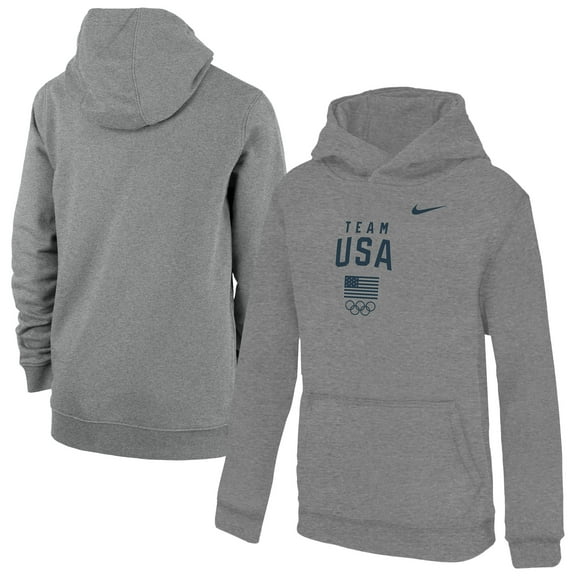 Youth Nike  Gray Team USA Primary Club Fleece Hoodie