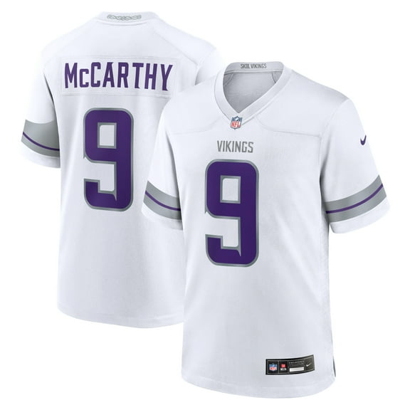 Youth Nike J.J. McCarthy White Minnesota Vikings Game Jersey