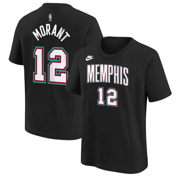 Youth Nike Ja Morant Black Memphis Grizzlies Name & Number T-Shirt - Classic Edition