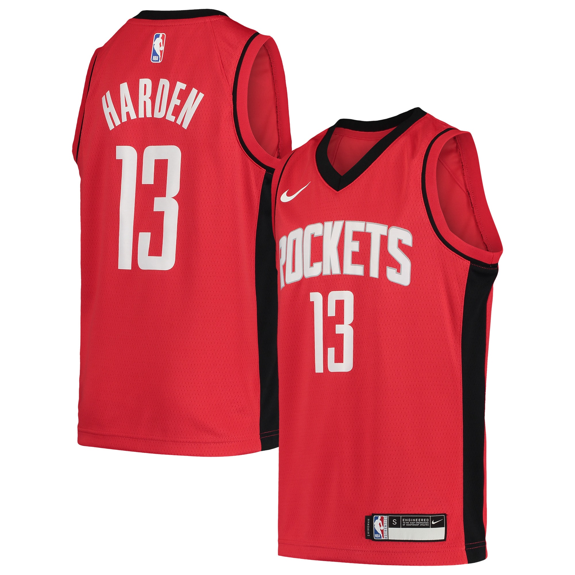 Youth Nike James Harden Red Houston Rockets Team Swingman Jersey - Icon Edition - image 1 of 3