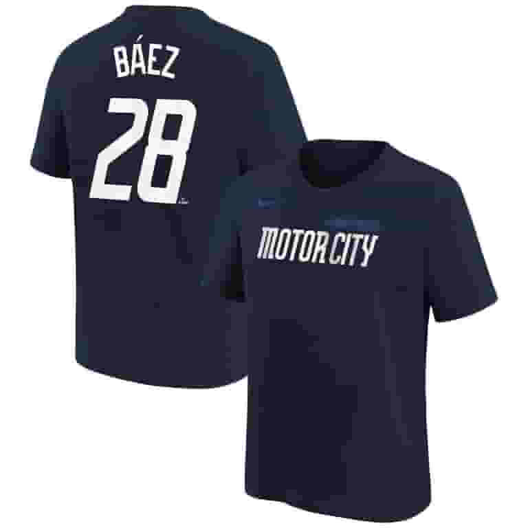 Youth Nike Javier Baez Navy Detroit Tigers 2024 City Connect Name