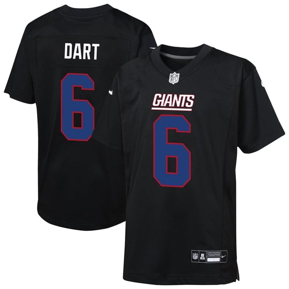 Youth Nike Jaxson Dart Carbon Black New York Giants Fashion Game Jersey