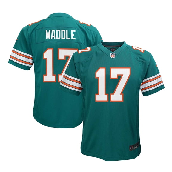 Youth Nike Jaylen Waddle Aqua Miami Dolphins Game Jersey