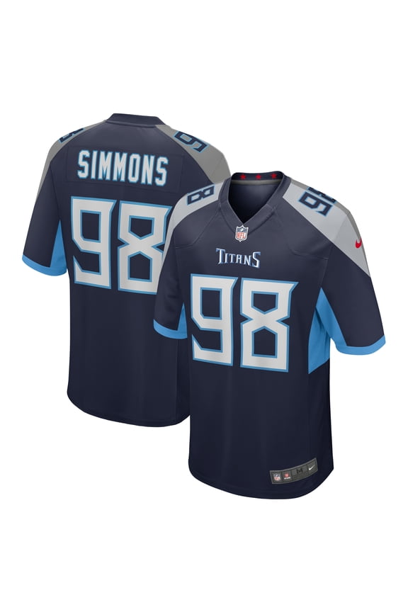 Men's Nike Jeffery Simmons Navy Tennessee Titans Game Jersey