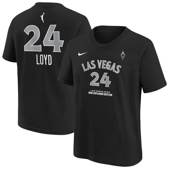 Youth-Nike Jewell Loyd Black Las Vegas Aces Explorer Edition Name & Number T-Shirt