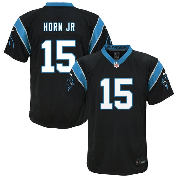 Youth Nike Jimmy Horn Jr. Black Carolina Panthers Team Game Jersey
