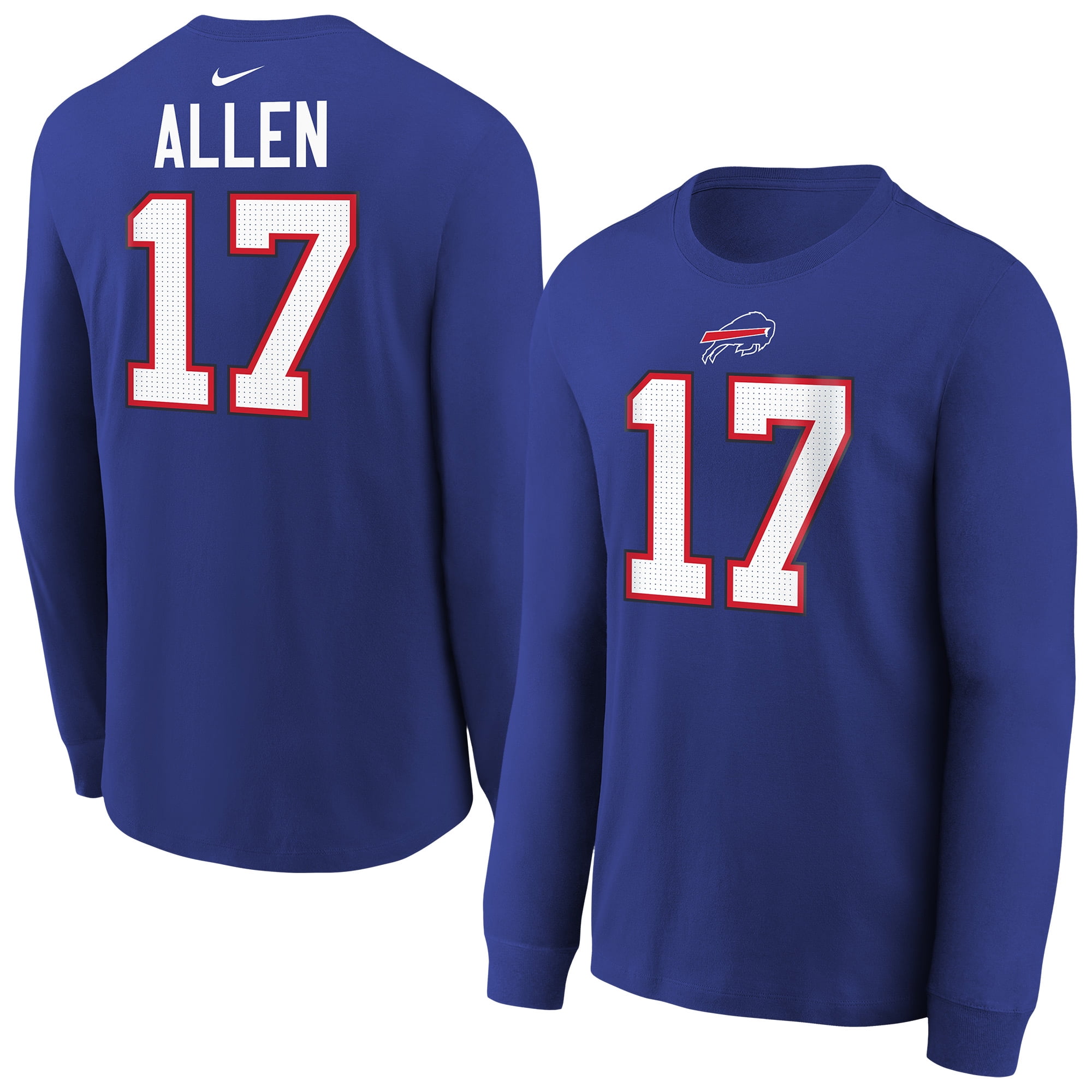 Youth Nike Josh Allen Royal Buffalo Bills Player Name & Number Long ...