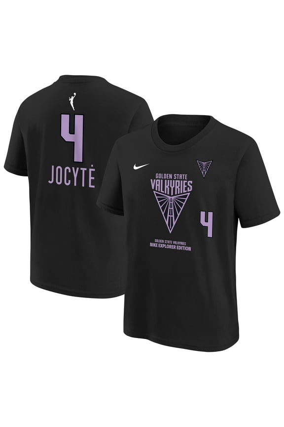 Youth Nike Just- Jocyt- Eclipse Black Golden State Valkyries 2025 WNBA Draft Explorer Edition Name & Number T-Shirt