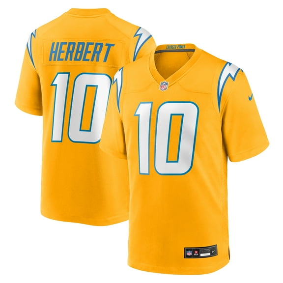 Youth Nike Justin Herbert Gold Los Angeles Chargers Alternate Charger Power Game Player Jersey
