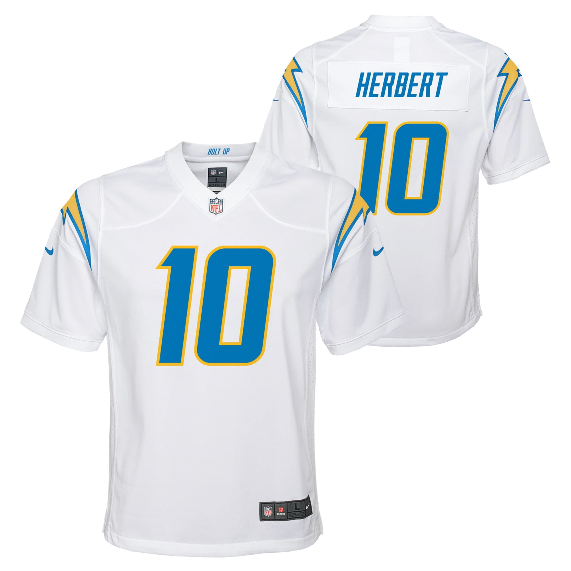 Youth Nike Justin Herbert White Los Angeles Chargers Game Jersey 