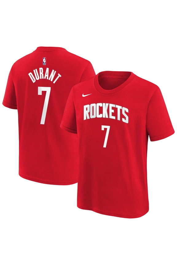 Youth Nike Kevin Durant Red Houston Rockets Icon Name & Number T-Shirt