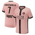 thumbnail image 1 of Youth Nike Khvicha Kvaratskhelia Pink Paris Saint-Germain 2024/25 Third Replica Player Jersey, 1 of 3