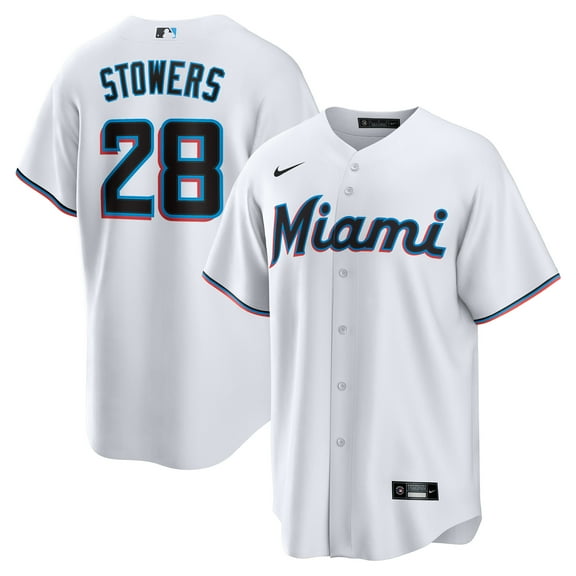 Youth Nike Kyle Stowers White Miami Marlins Home Replica Jersey