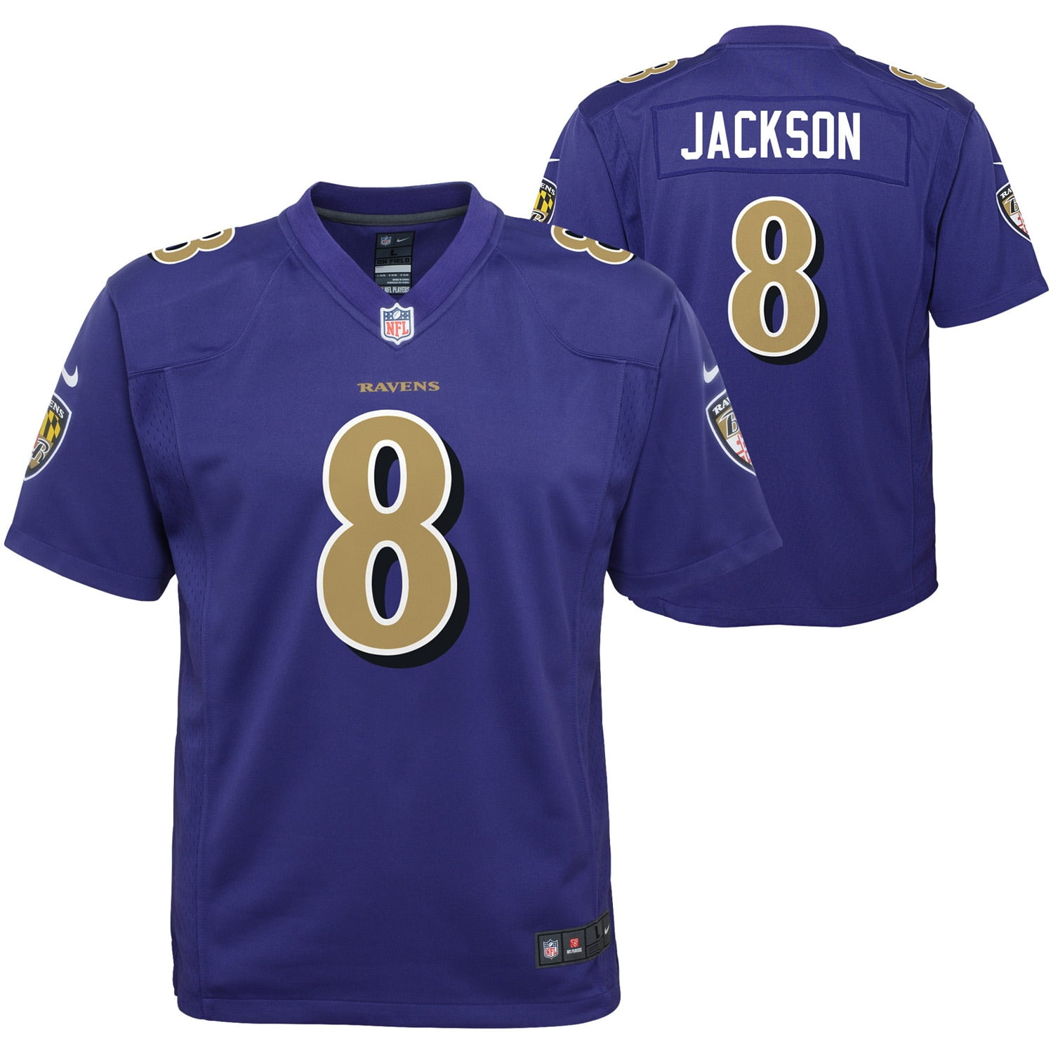 Youth Nike Lamar Jackson Purple Baltimore Ravens Color Rush Player Game  Jersey 