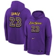 thumbnail image 1 of Youth Nike LeBron James Purple Los Angeles Lakers 2024/25 City Edition Name & Number Pullover Hoodie, 1 of 3