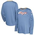 thumbnail image 1 of Youth Nike  Light Blue Memphis Grizzlies 2024/25 City Edition Pregame Performance Long Sleeve Shooting T-Shirt, 1 of 3