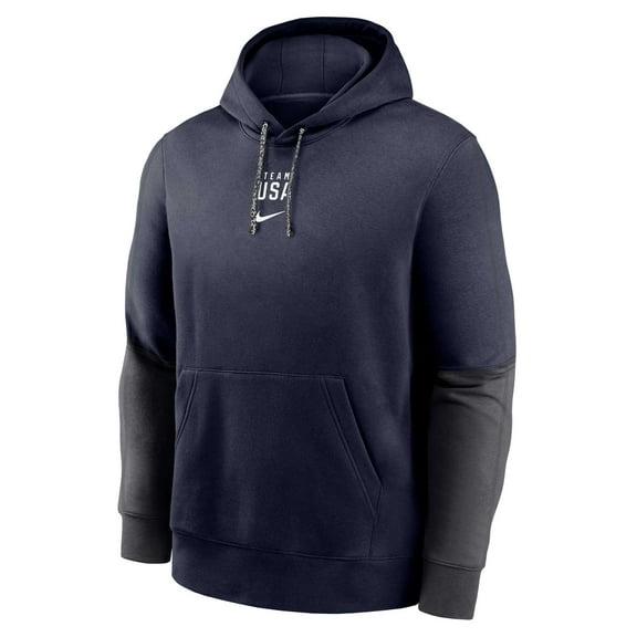 Youth Nike Navy Team USA Color-Block Pullover Hoodie