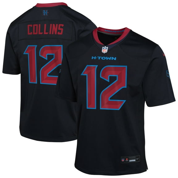 Youth Nike Nico Collins Navy Houston Texans Alternate Game Jersey