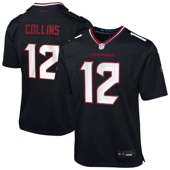 Youth Nike Nico Collins Navy Houston Texans Team Game Jersey