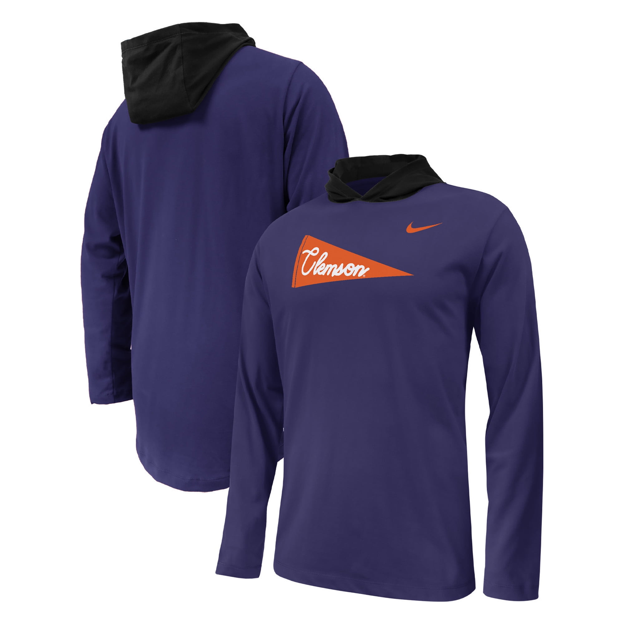 Youth Nike Purple Clemson Tigers Sideline Performance Long Sleeve Hoodie T Shirt Walmart