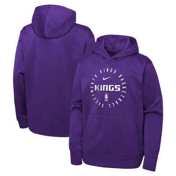 Youth Nike Purple Sacramento Kings Performance Practice Spotlight Pullover Hoodie
