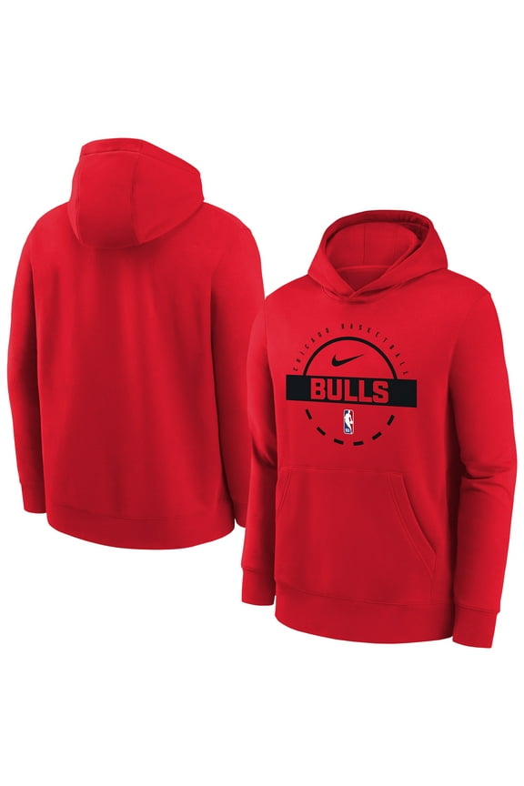 Youth Nike Red Chicago Bulls 2025/26 Club Fleece Practice Hoodie