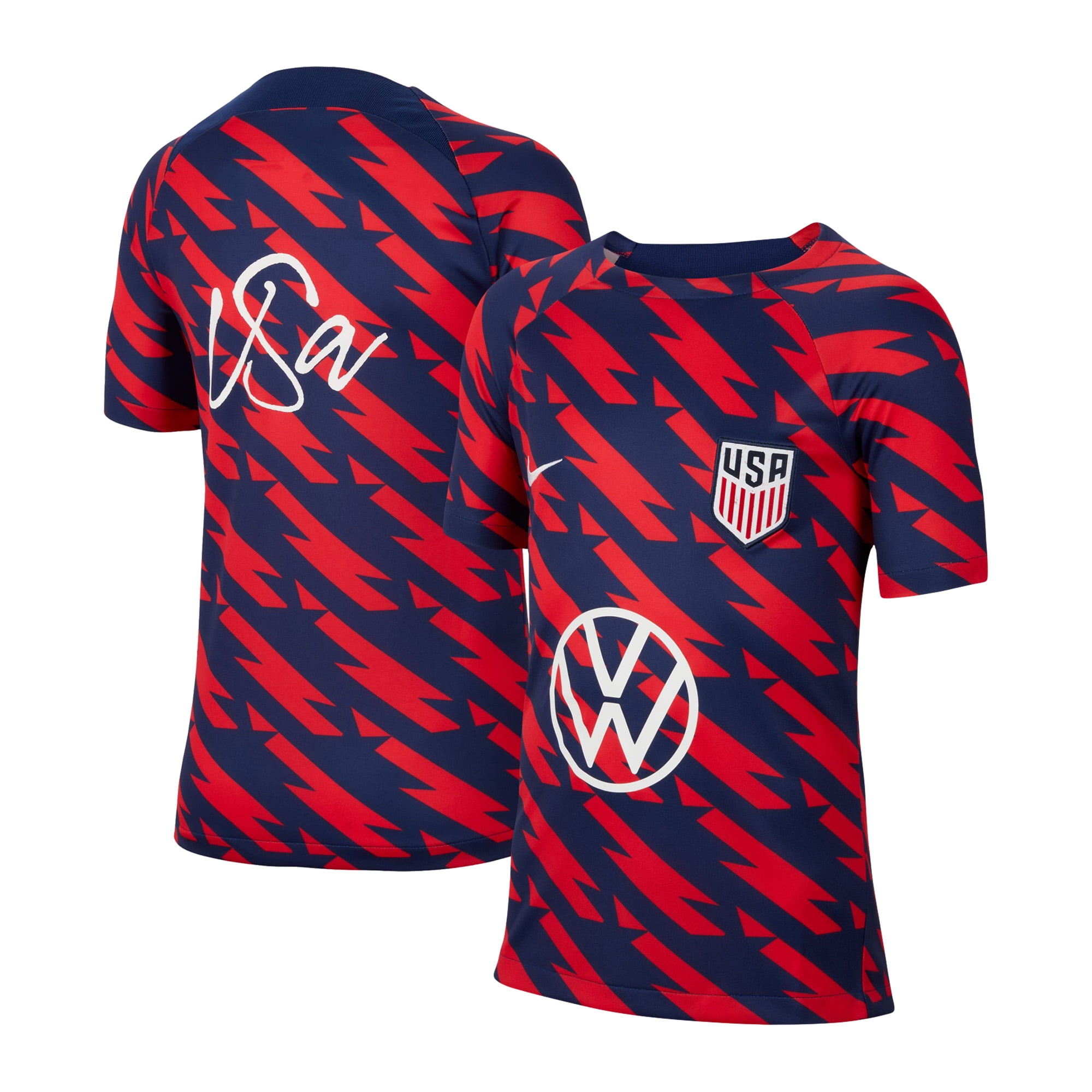 Youth Nike Red USMNT 2023/24 Academy Pro Performance PreMatch Top