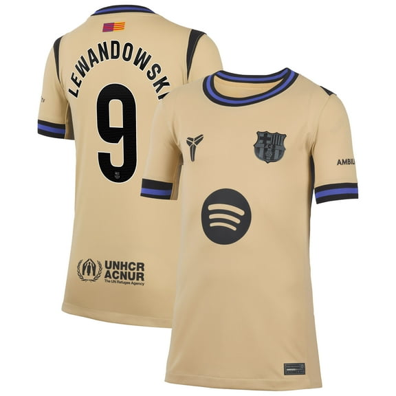 Youth Nike Robert Lewandowski Gold Barcelona 2025/26 Away Stadium Replica Jersey