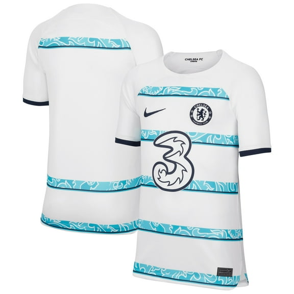 Youth Nike White Chelsea 2022/23 Away Breathe Stadium Blank Replica Jersey