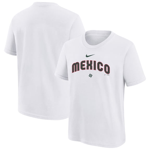 Youth Nike White Mexico Baseball 2026 World Baseball Classic Country T-Shirt