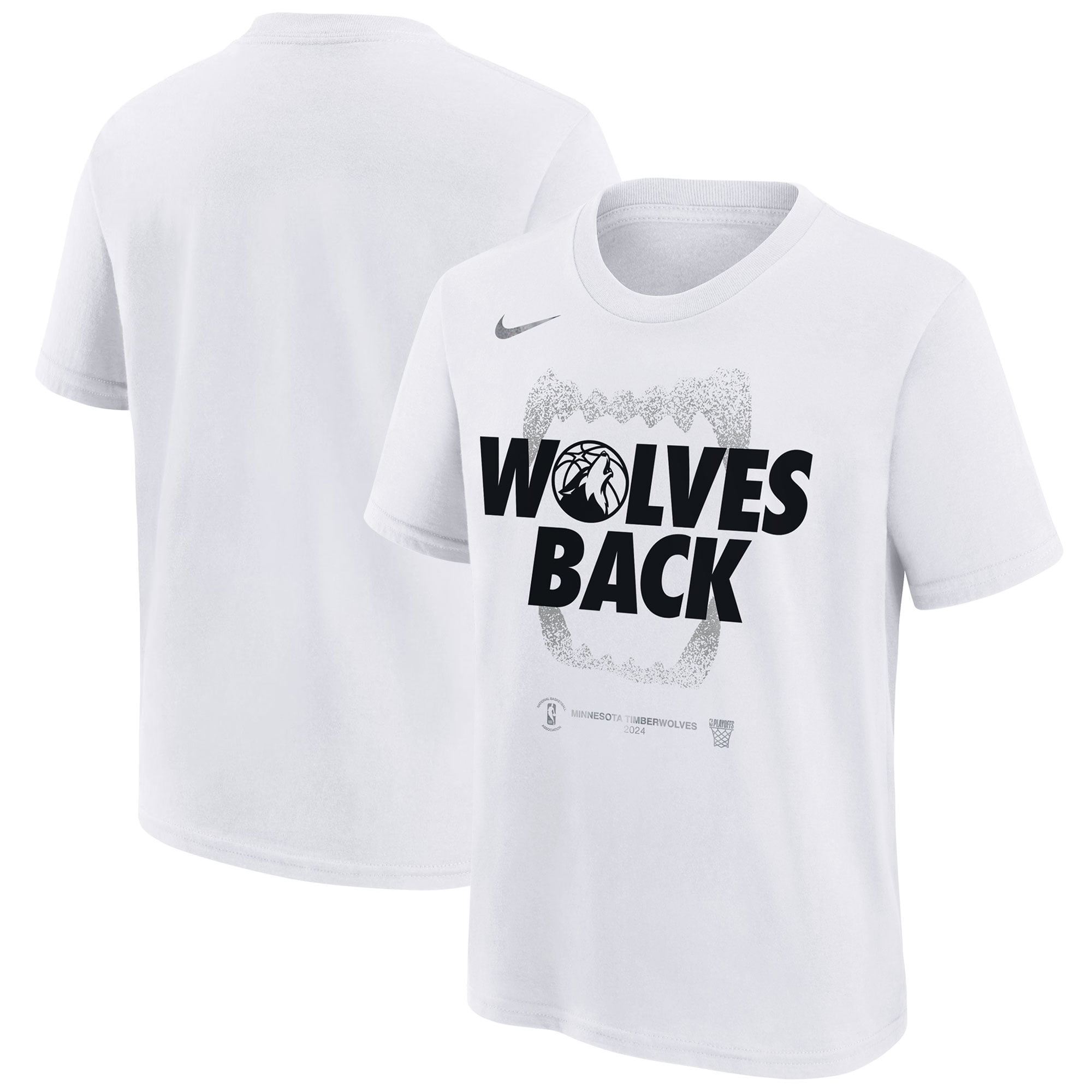 Youth Nike White Minnesota Timberwolves 2024 NBA Playoffs Mantra T