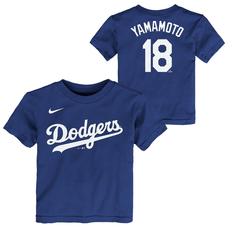 Youth Nike Yoshinobu Yamamoto Royal Los Angeles Dodgers Name