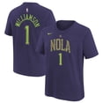 thumbnail image 1 of Youth Nike Zion Williamson Purple New Orleans Pelicans 2024/25 City Edition Name & Number T-Shirt, 1 of 3