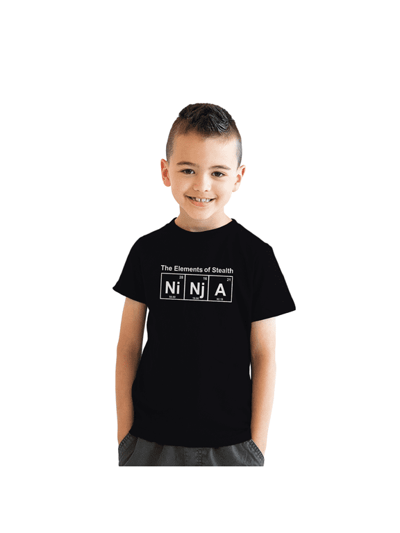 Youth Ninja Element of Stealth T shirt Funny Cool Graphic for Kids Nerdy Tee