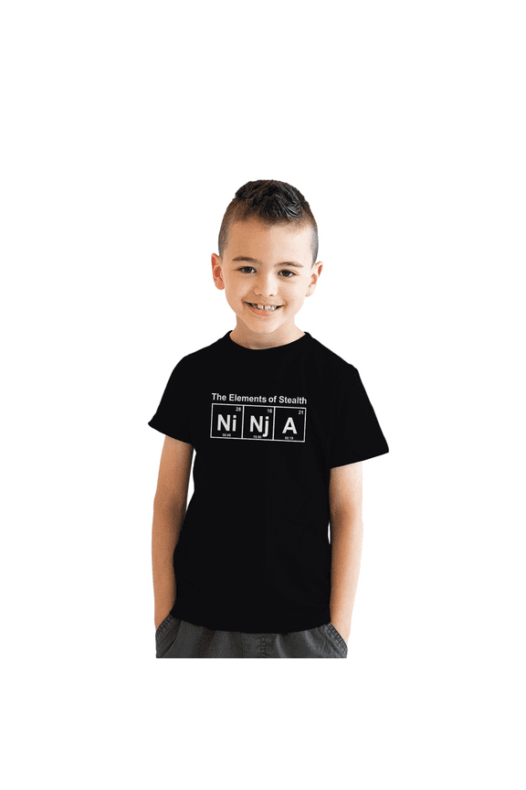 Youth Ninja Element of Stealth T shirt Funny Cool Graphic for Kids Nerdy Tee