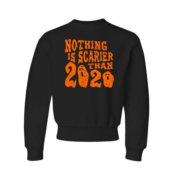 Youth Nothing Is Scarier Than 2020 Funny Ghost Halloween Crewneck Sweatshirt