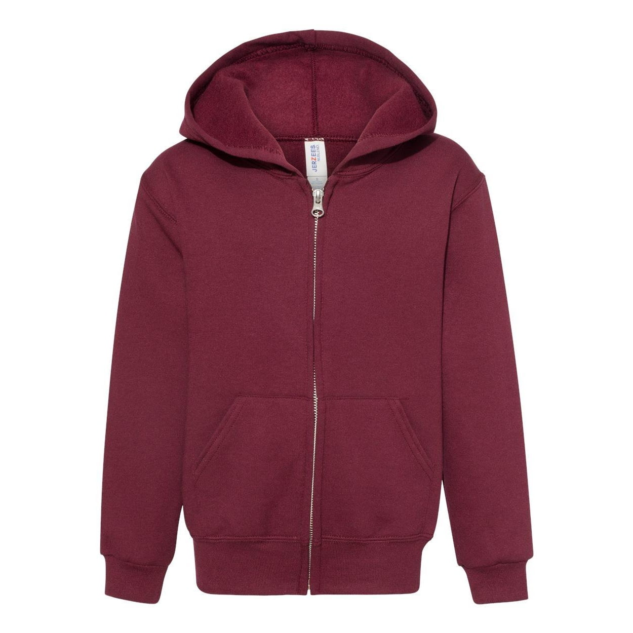 Youth NuBlend® Fleece Full-Zip Hooded Sweatshirt - MAROON - XL - Walmart.com