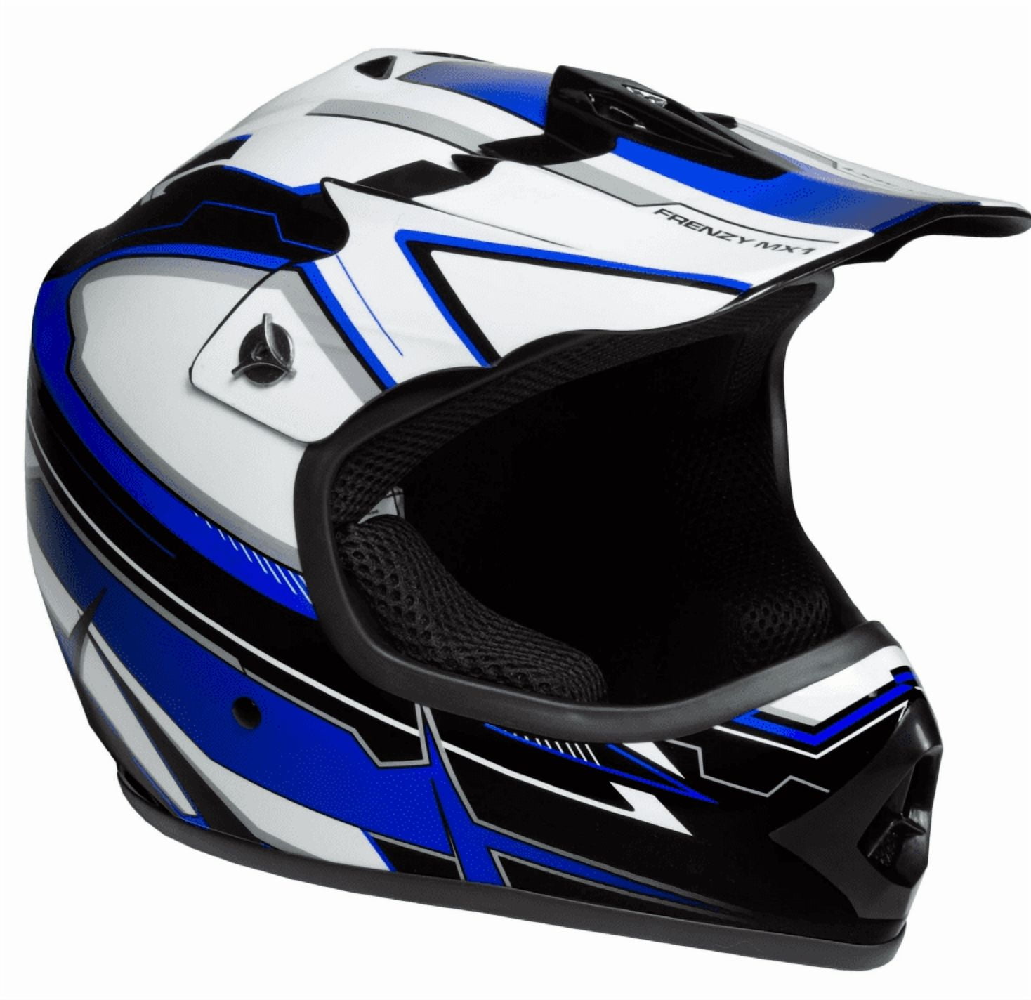 Youth Off-Road Dirt Bike Helmet – Blue  Medium Size  DOT Approved  Ventilated with Washable Liner